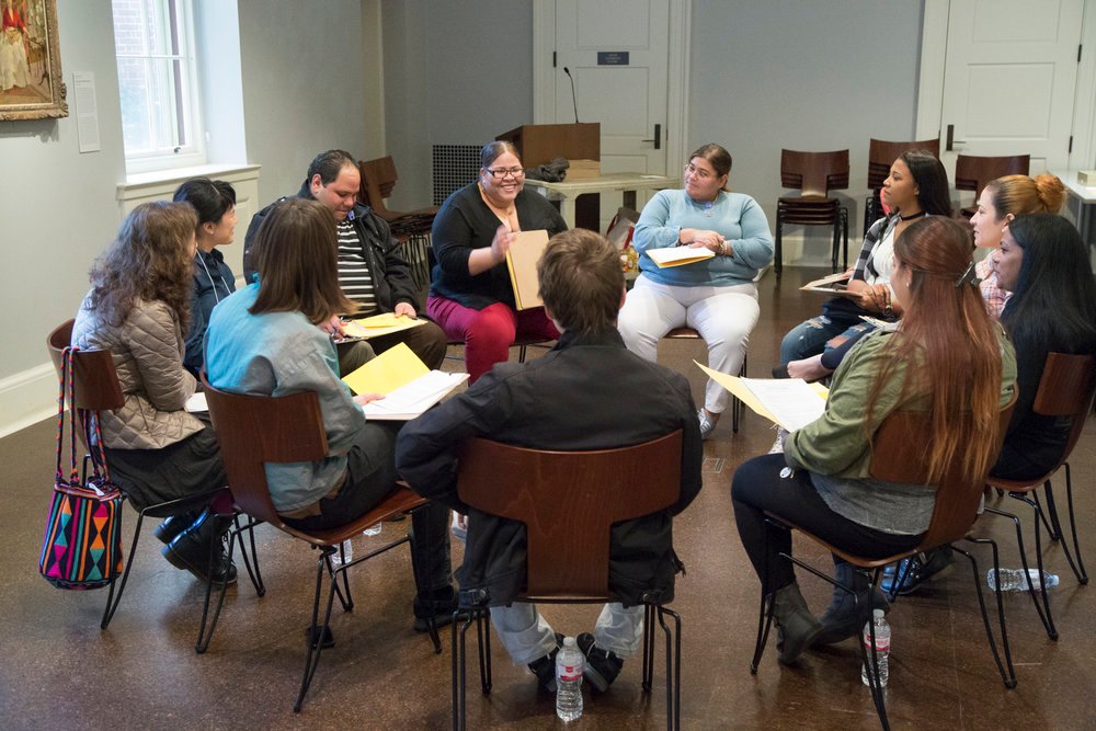 After two hours exploring the galleries, the critics participated in a group critique. - We facilitated a one-hour open conversation about the museum—its art collection, space, protocol, and relationship to the public.